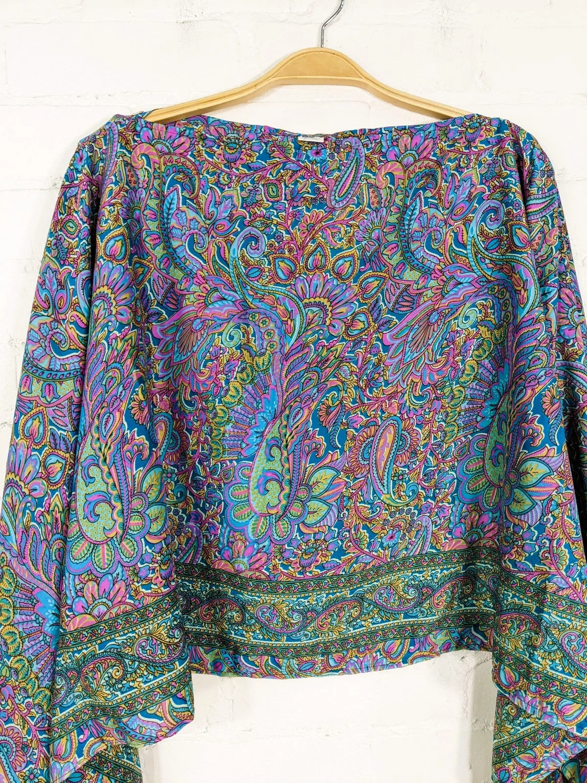 Recycled Sari Silk Poncho Top