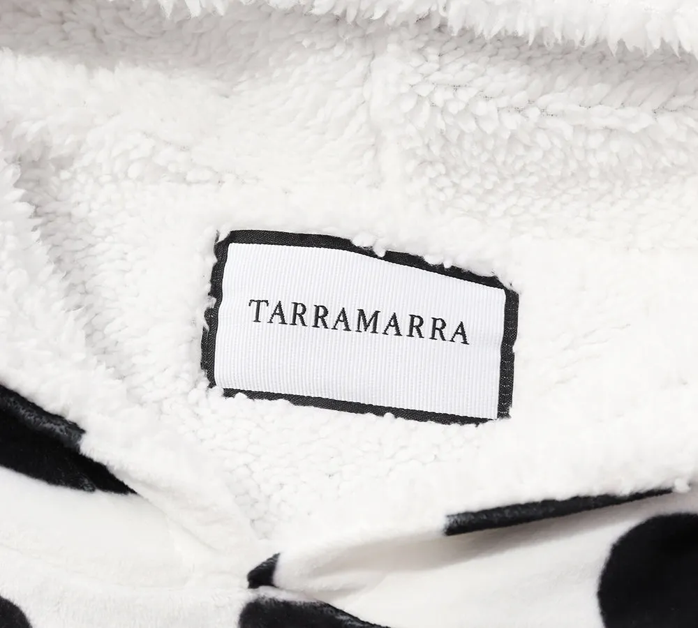 Reversible Hoodie Blanket Unisex Cow Print