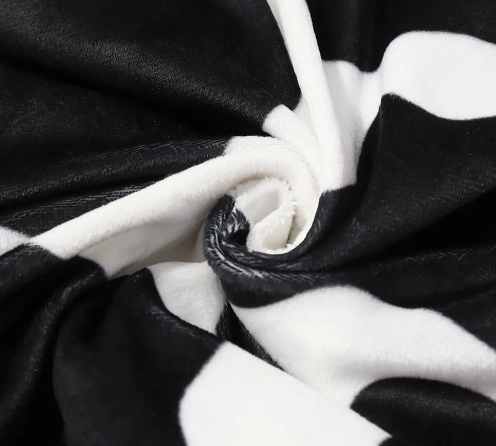 Reversible Hoodie Blanket Unisex Cow Print