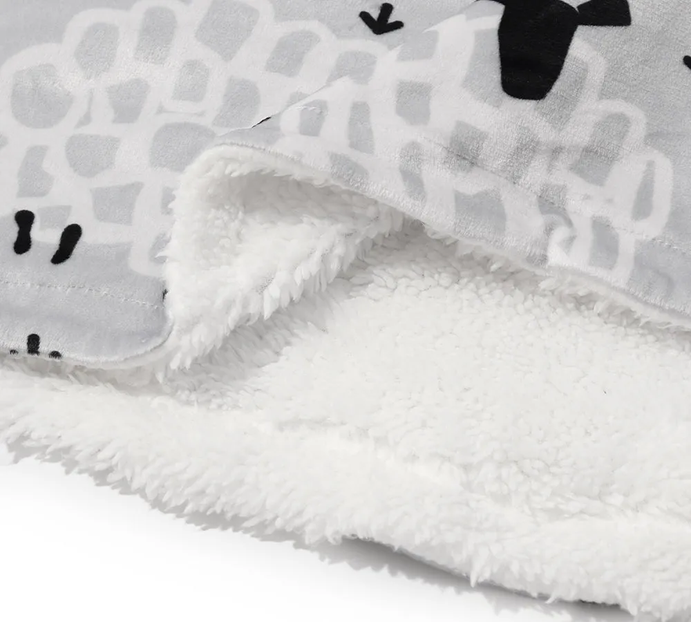 Reversible Hoodie Blanket Unisex Sheep Print