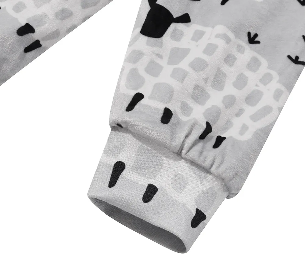 Reversible Hoodie Blanket Unisex Sheep Print