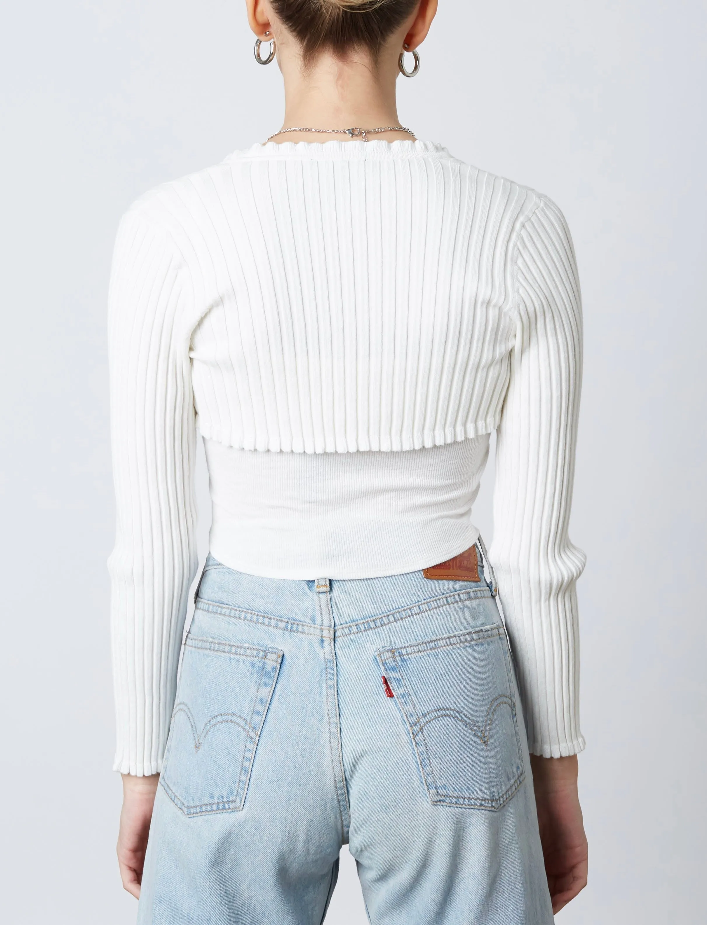 Rib Shrug Knit Sweater