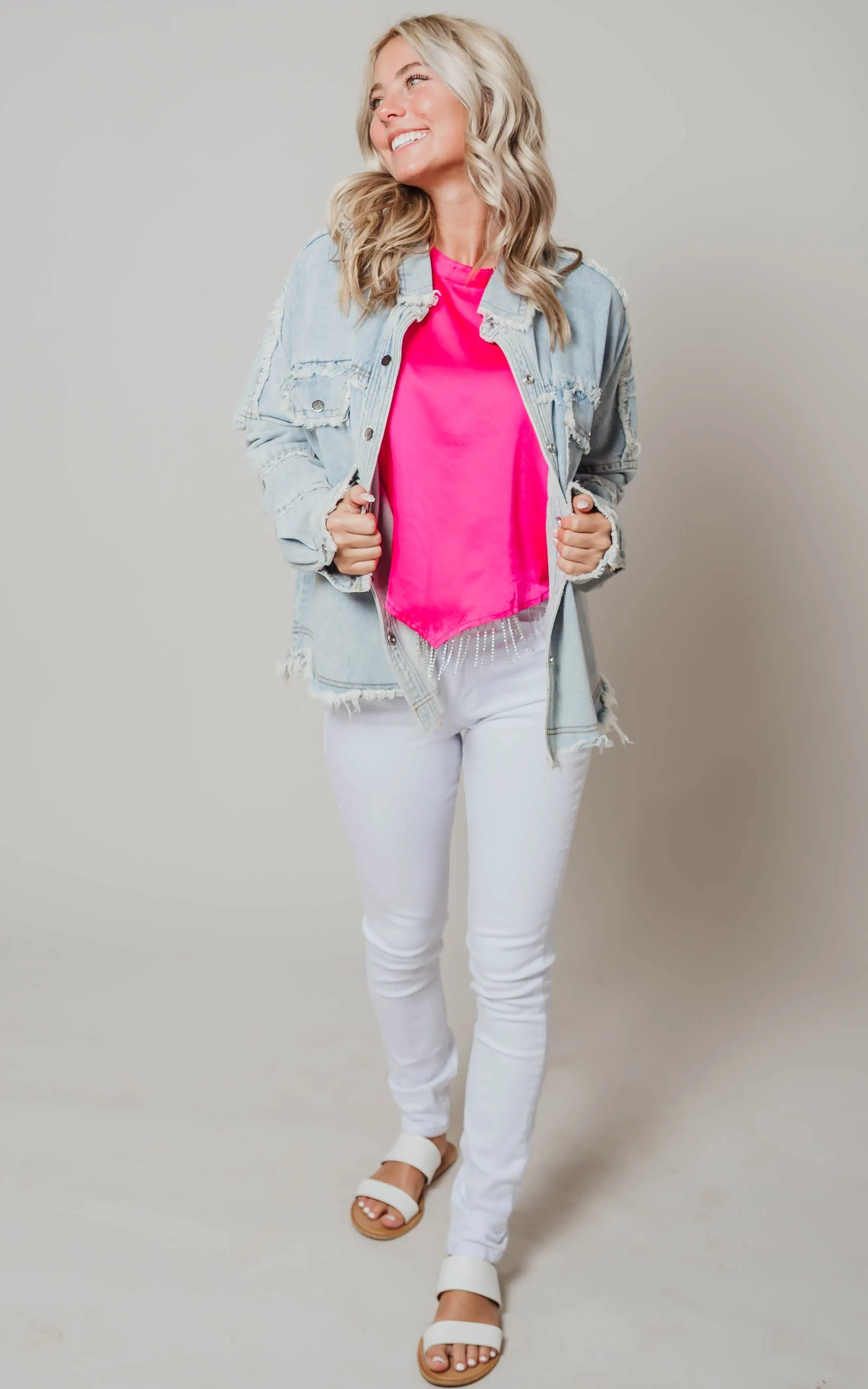 Ride or Die Distressed Denim Jacket - Final Sale