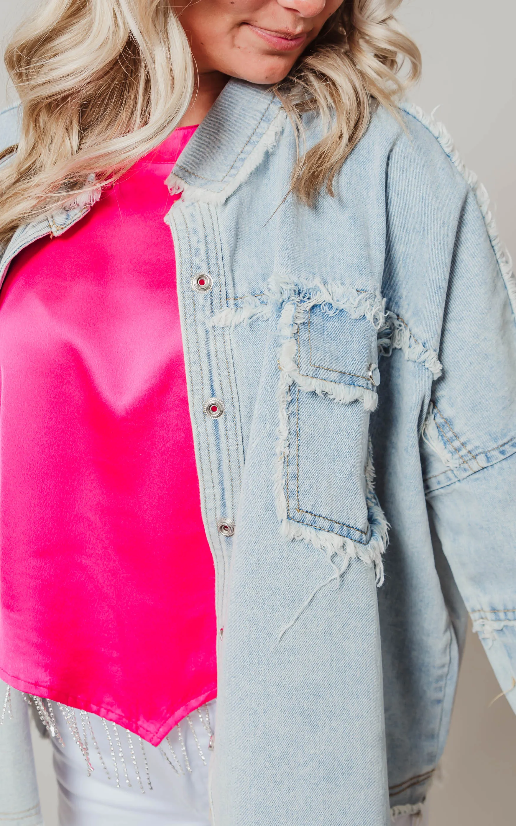 Ride or Die Distressed Denim Jacket - Final Sale
