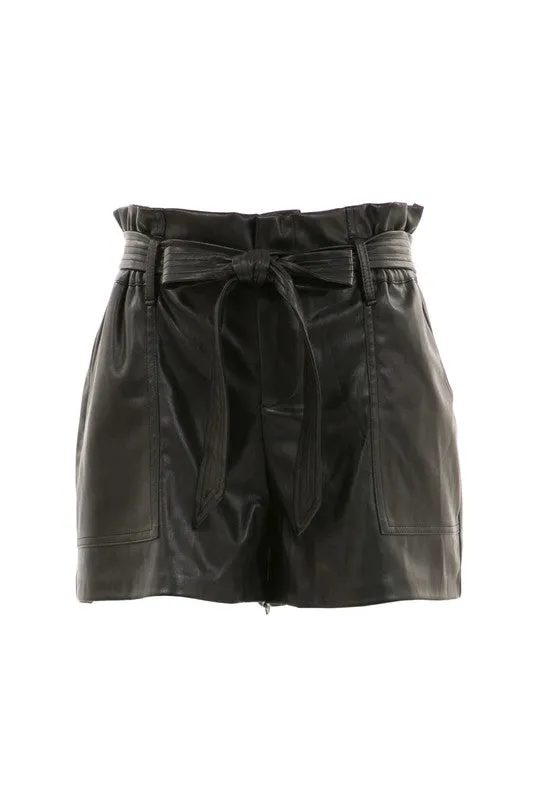 ROCKER VEGAN LEATHER SHORTS
