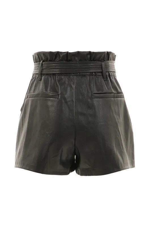 ROCKER VEGAN LEATHER SHORTS