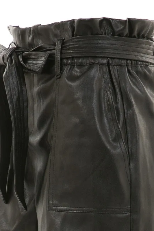 ROCKER VEGAN LEATHER SHORTS