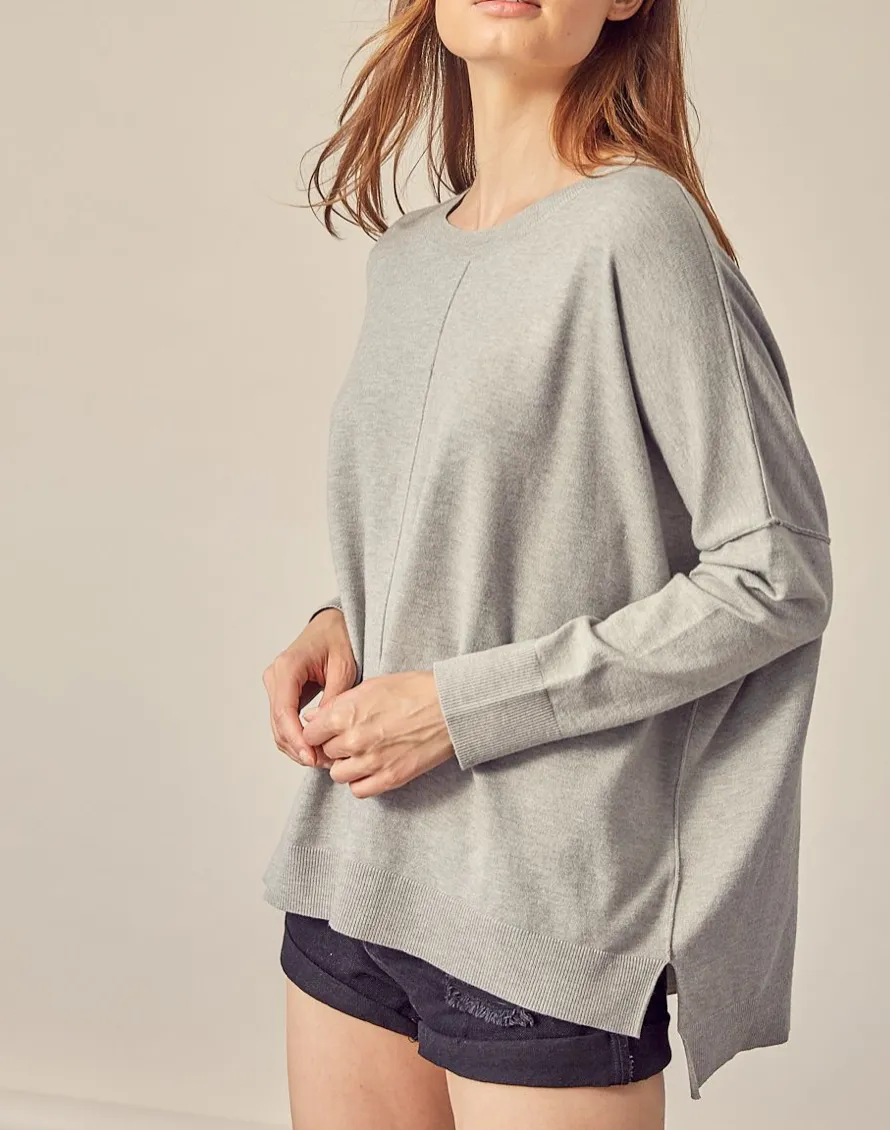 Round Neck Drop Shoulder Sweater
