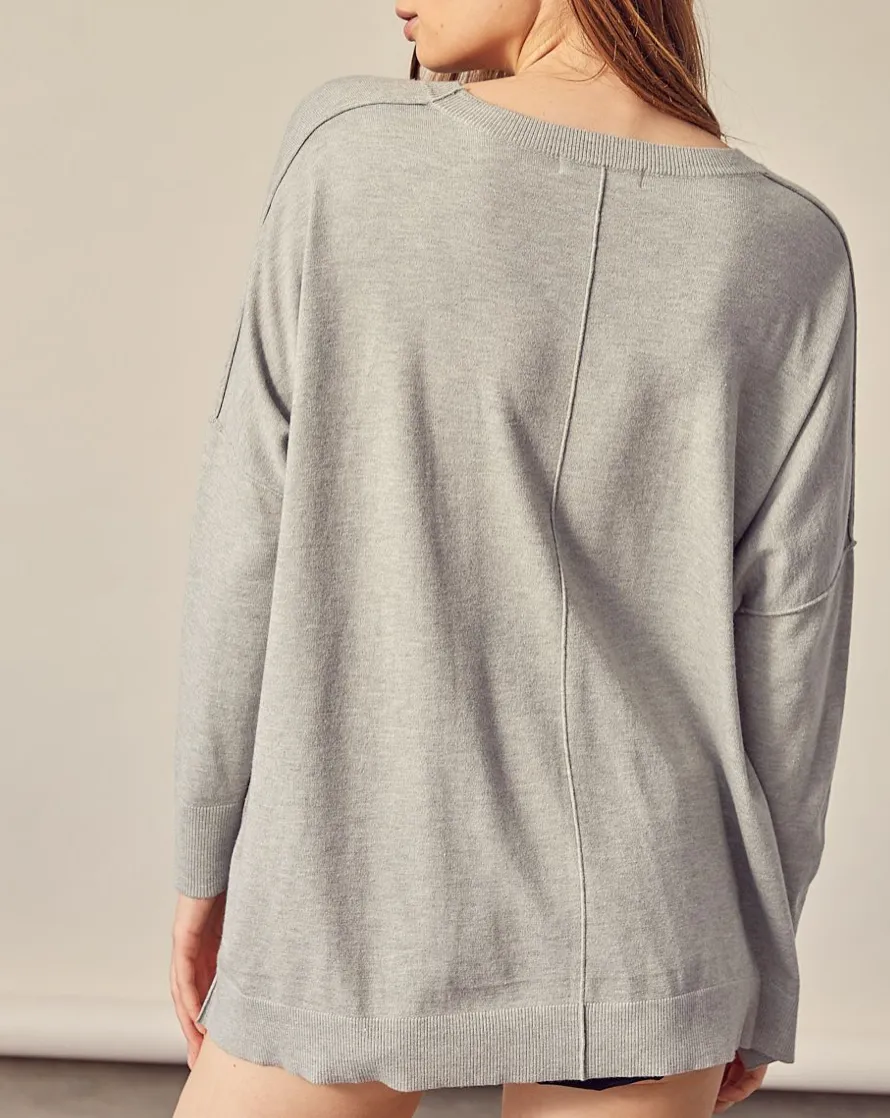Round Neck Drop Shoulder Sweater