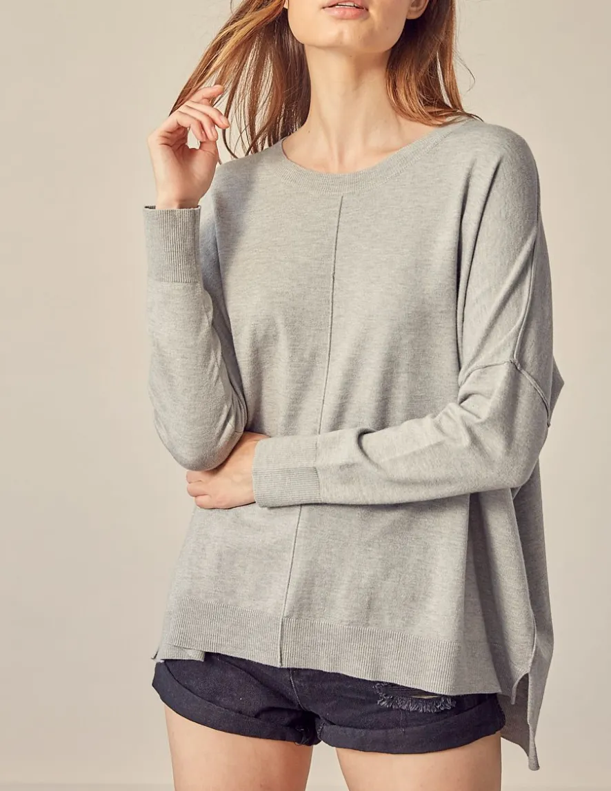 Round Neck Drop Shoulder Sweater