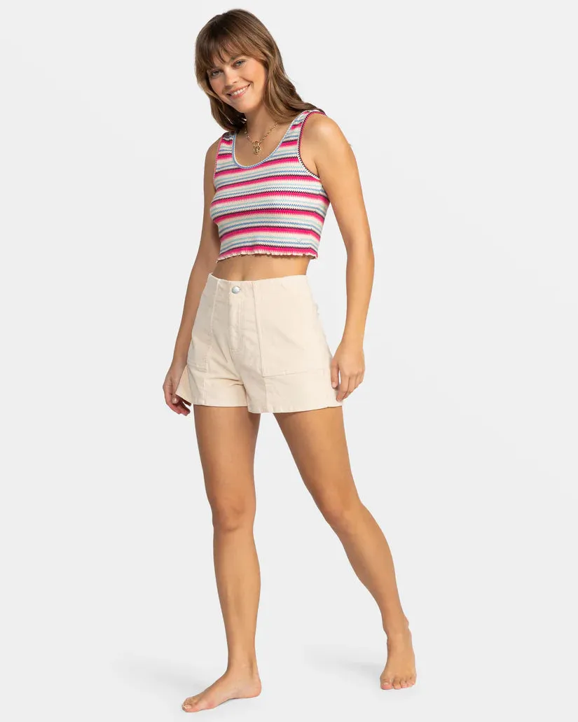 Roxy Sessions High Waist Corduroy Shorts