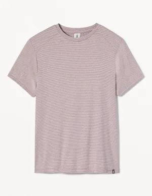 Salton Short Sleeve: Mauve Heather and White Stripe