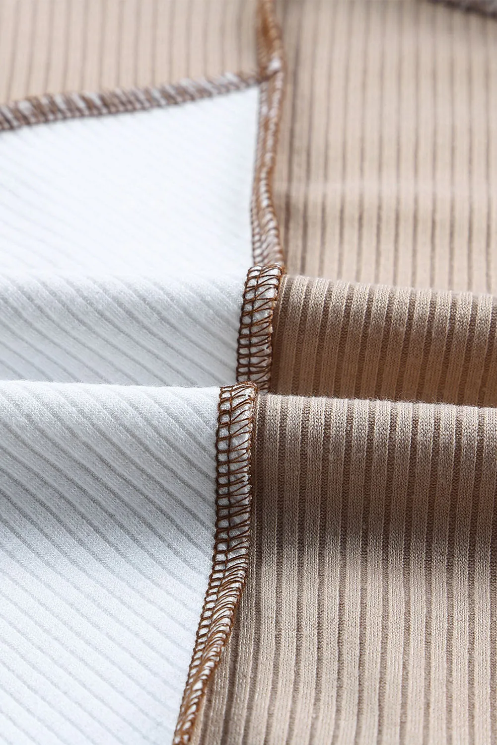 Seaming Trim Rib Knit Top