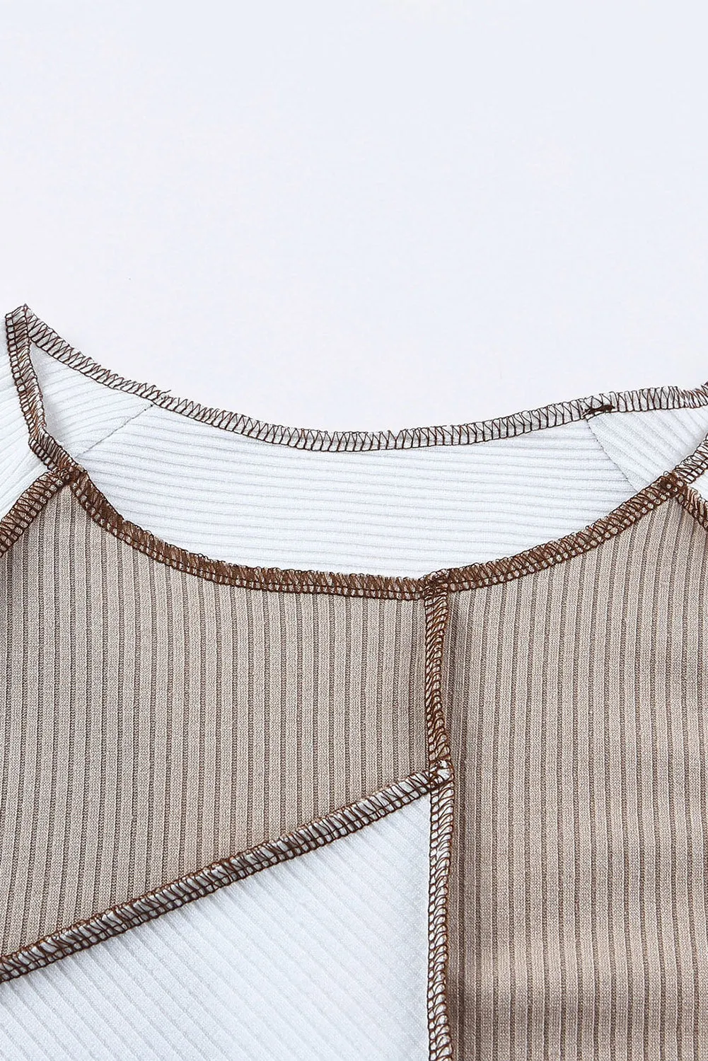 Seaming Trim Rib Knit Top