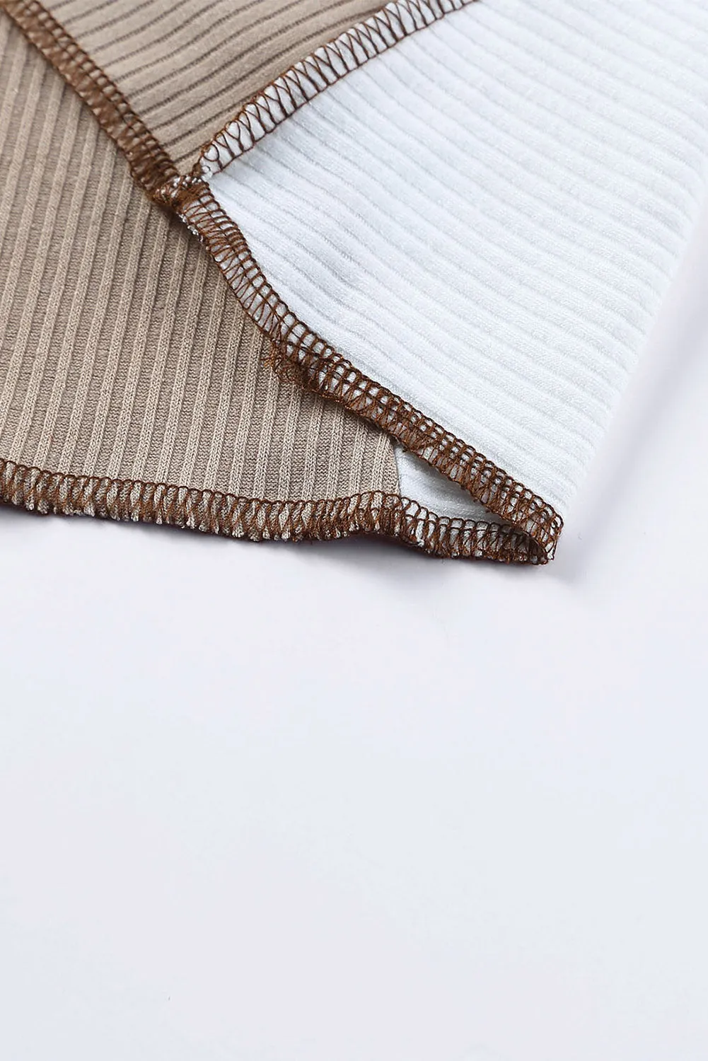 Seaming Trim Rib Knit Top