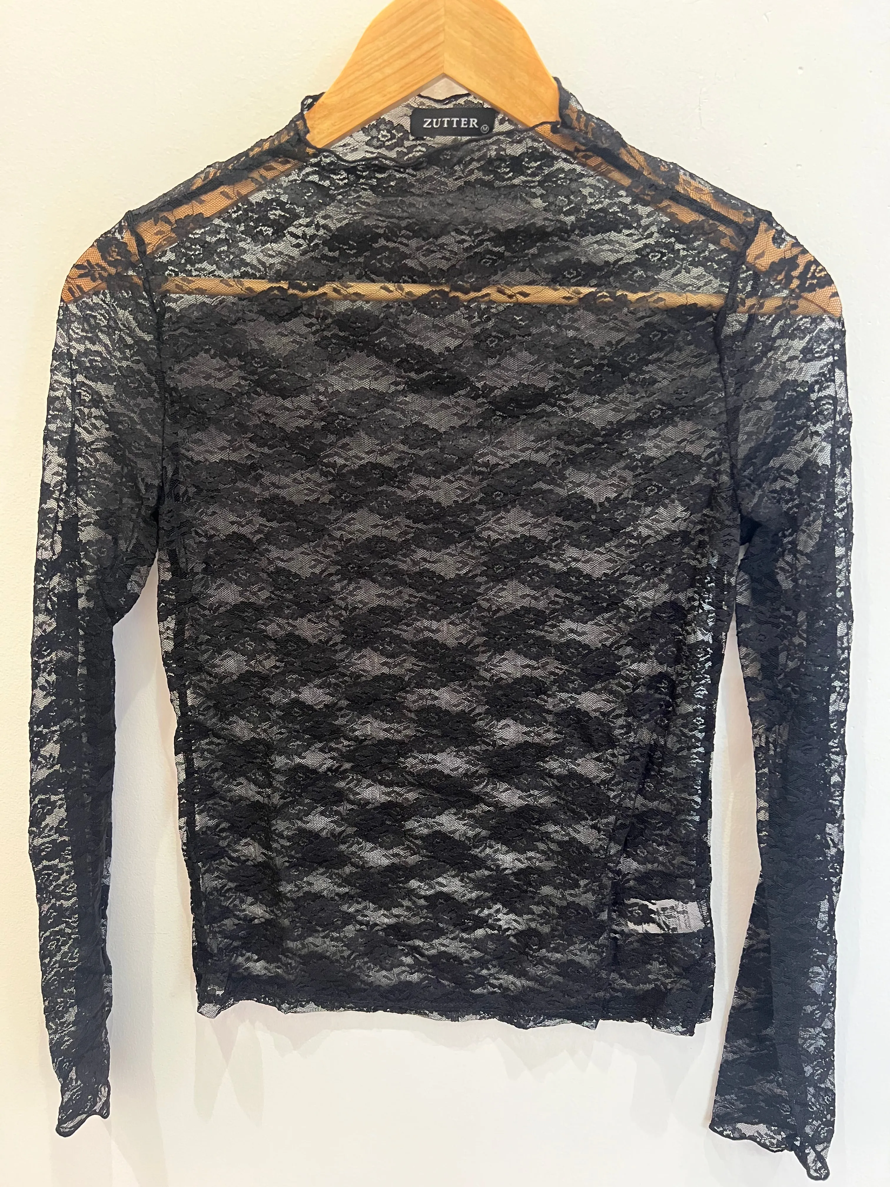 Sheer Lace Long Sleeve Top