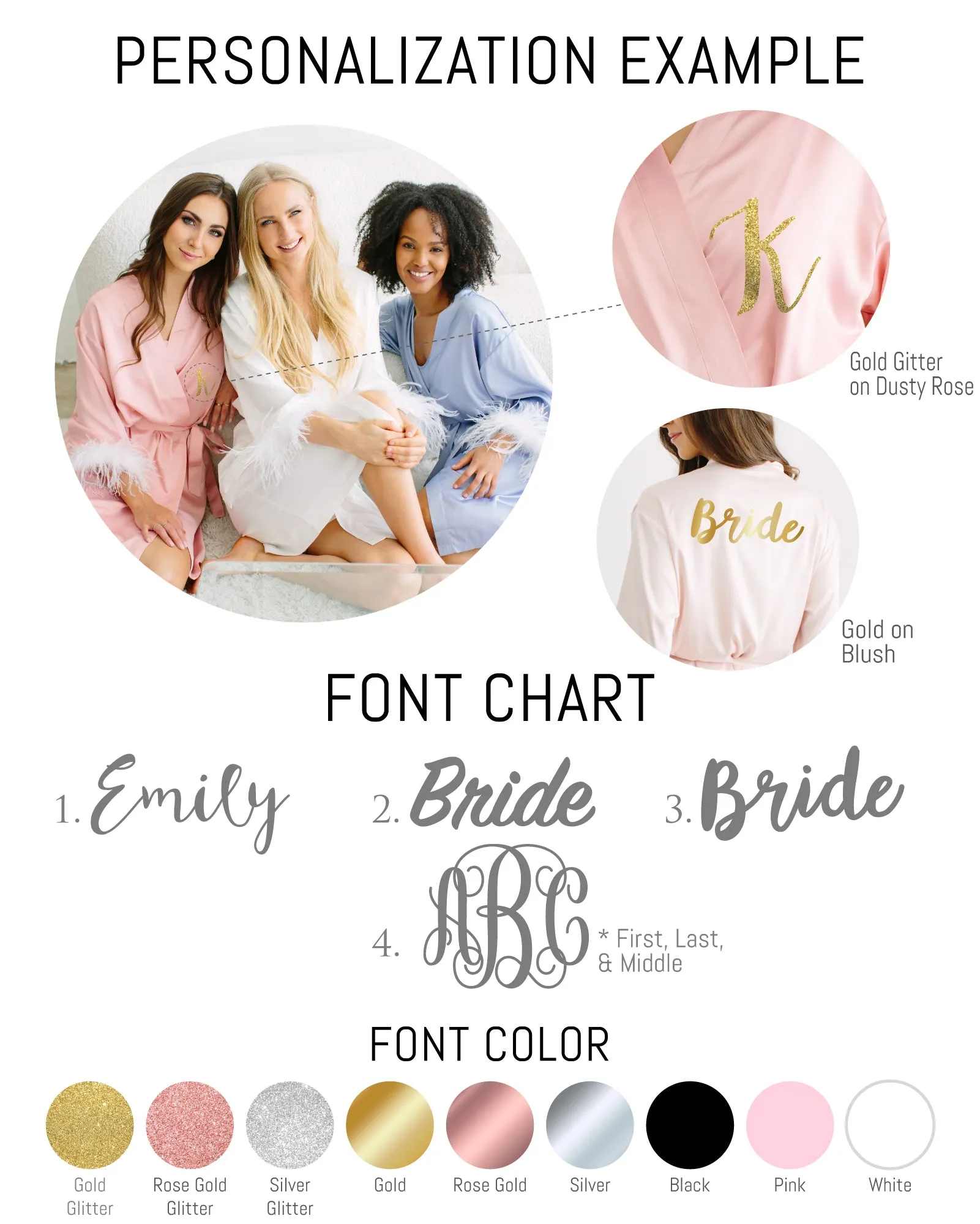 Short Feather Trim Satin Robe
