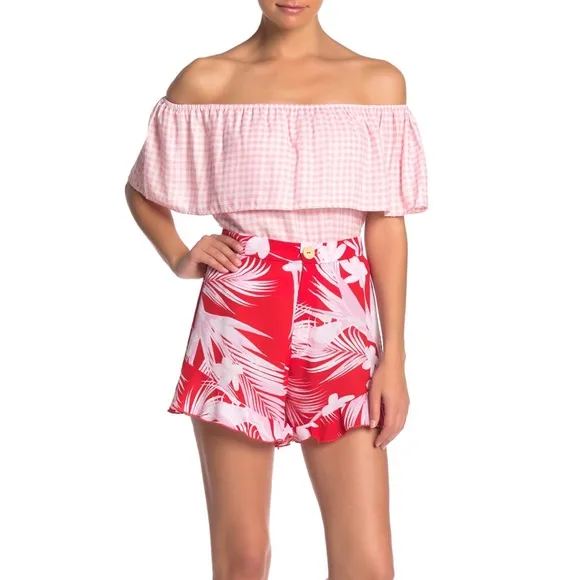 Show Me Your Mumu Ruffled Floral Avery Shorts NWOT