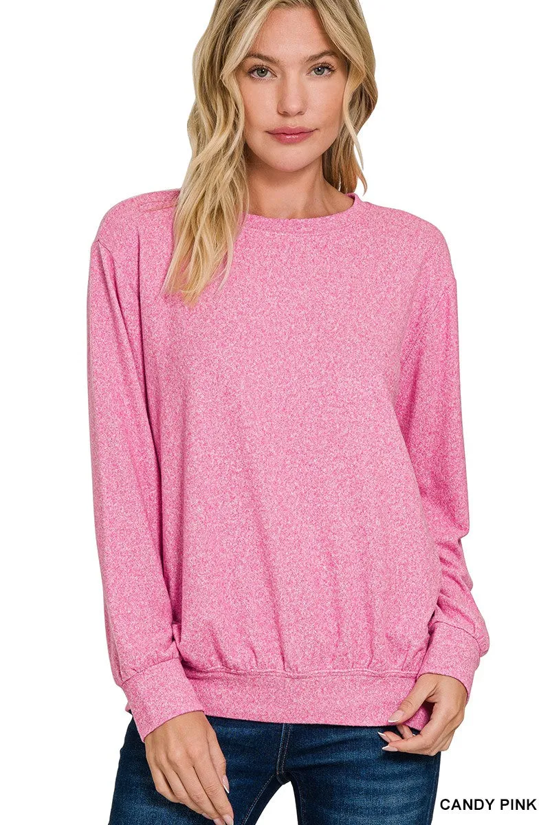 Soft Melange Round Neck Pullover*