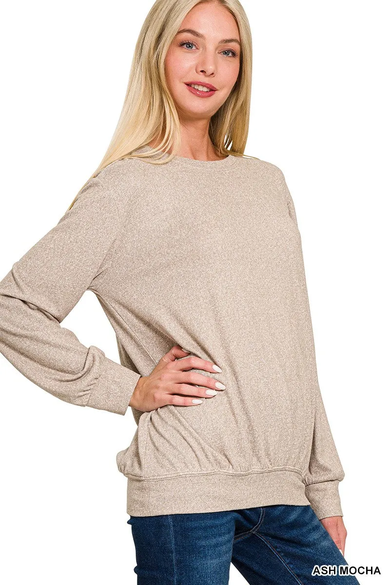 Soft Melange Round Neck Pullover*