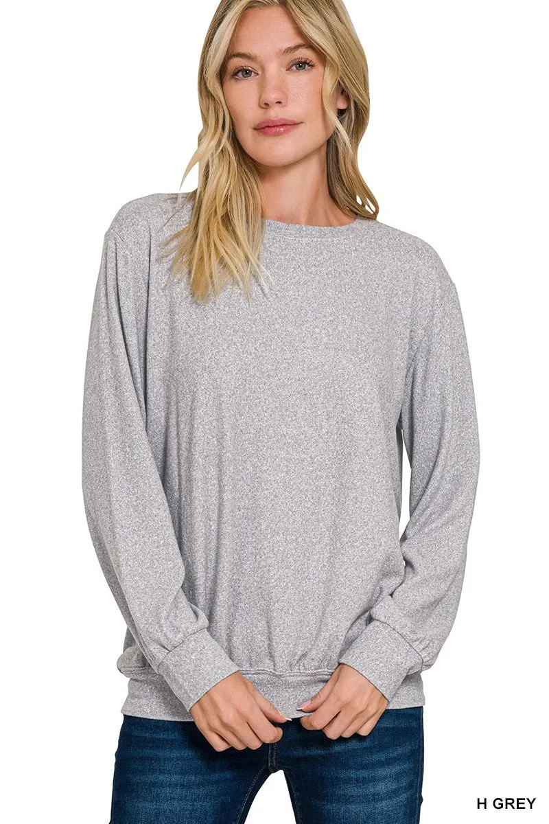 Soft Melange Round Neck Pullover*