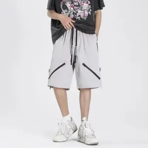 SommerMode Lässige Loose Fit Zippered Dekorative Shorts