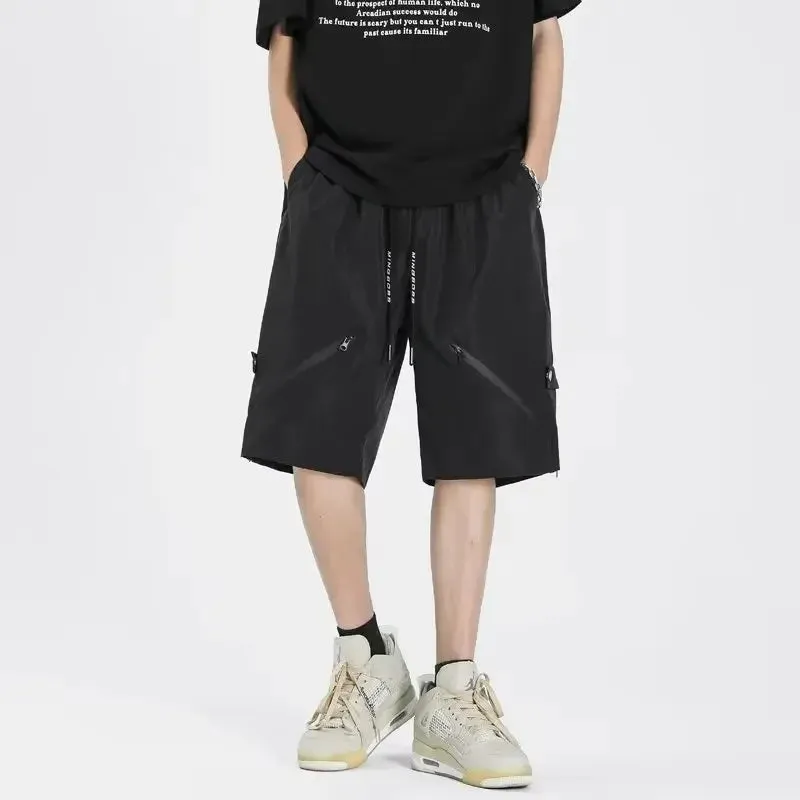 SommerMode Lässige Loose Fit Zippered Dekorative Shorts