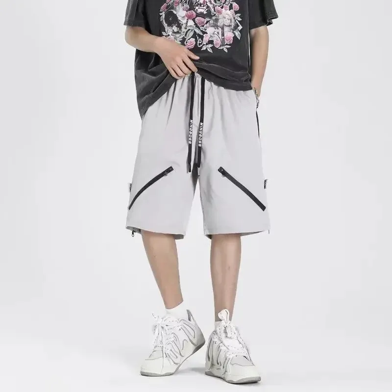 SommerMode Lässige Loose Fit Zippered Dekorative Shorts