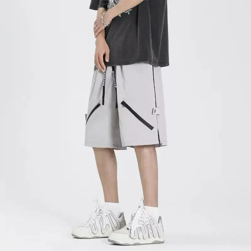 SommerMode Lässige Loose Fit Zippered Dekorative Shorts