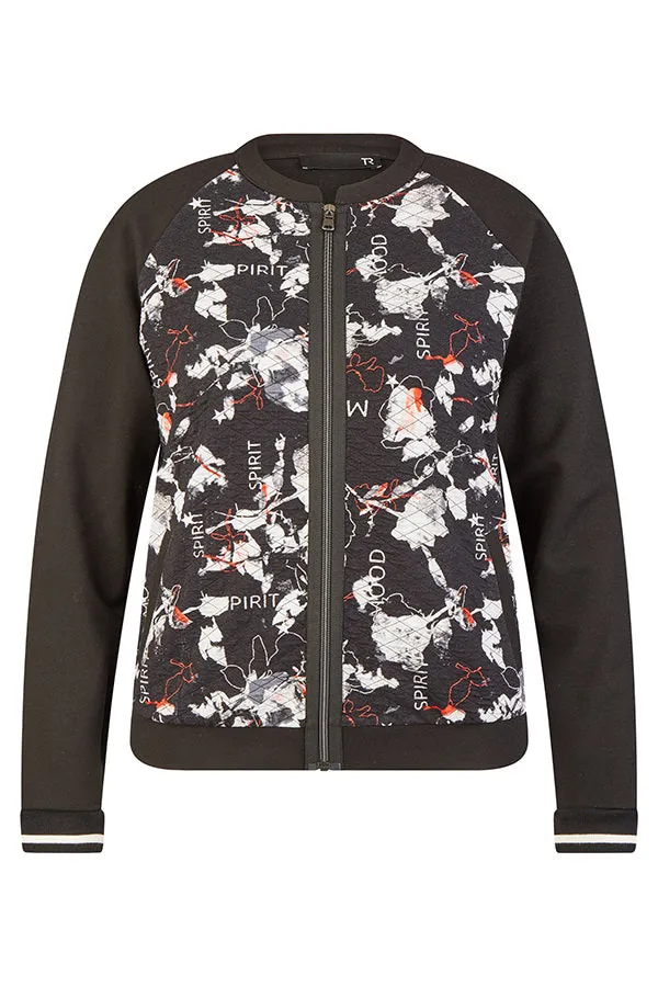 SPIRIT ZIPPED FLORAL PRINT JACKET