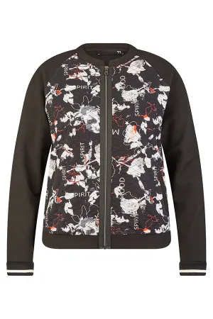 SPIRIT ZIPPED FLORAL PRINT JACKET