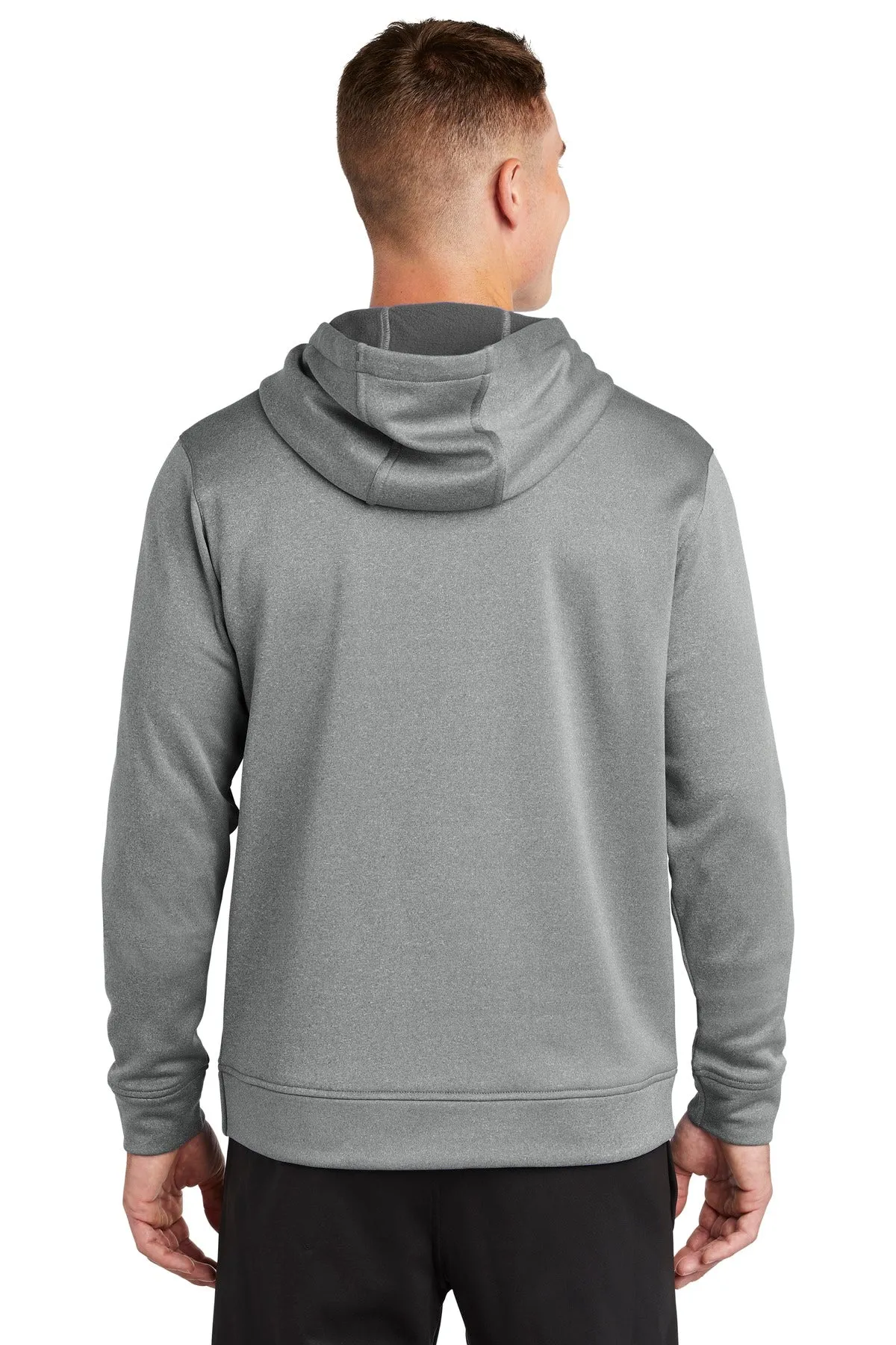 Sport-Tek  PosiCharge  Sport-Wick  Heather Fleece Hooded Pullover. ST264 Dark Silver Heather