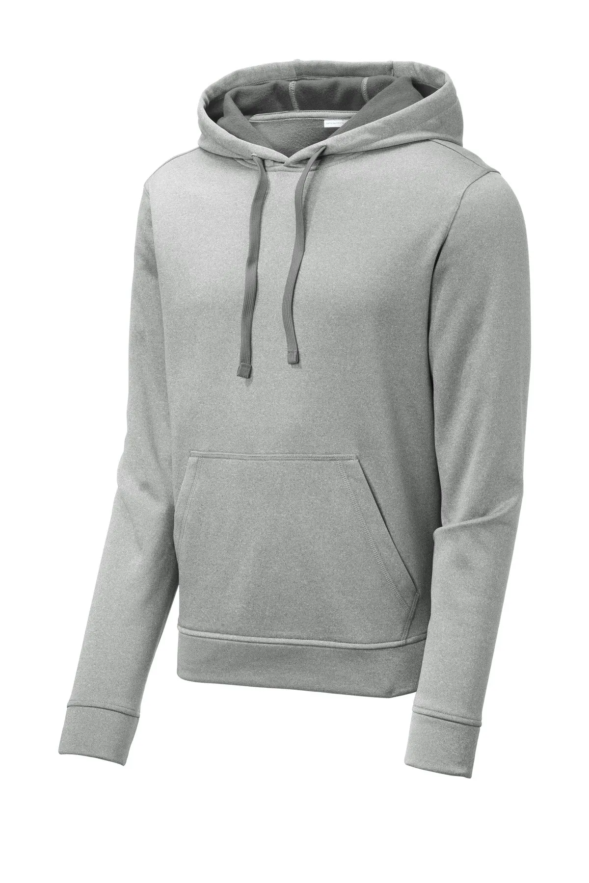 Sport-Tek  PosiCharge  Sport-Wick  Heather Fleece Hooded Pullover. ST264 Dark Silver Heather