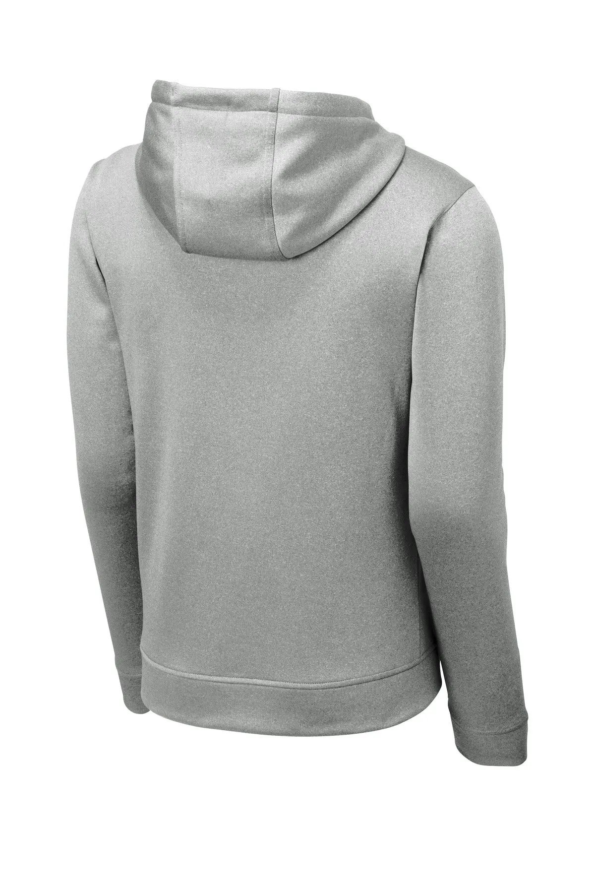 Sport-Tek  PosiCharge  Sport-Wick  Heather Fleece Hooded Pullover. ST264 Dark Silver Heather