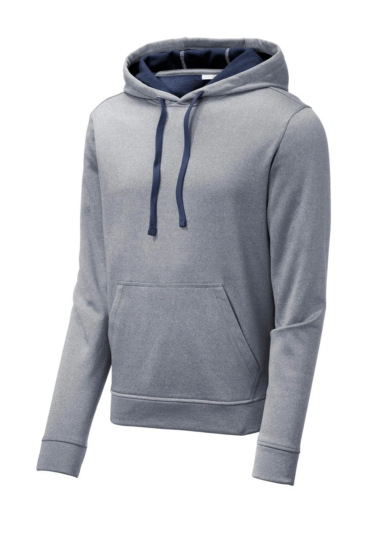 Sport-Tek  PosiCharge  Sport-Wick  Heather Fleece Hooded Pullover. ST264 True Navy Heather