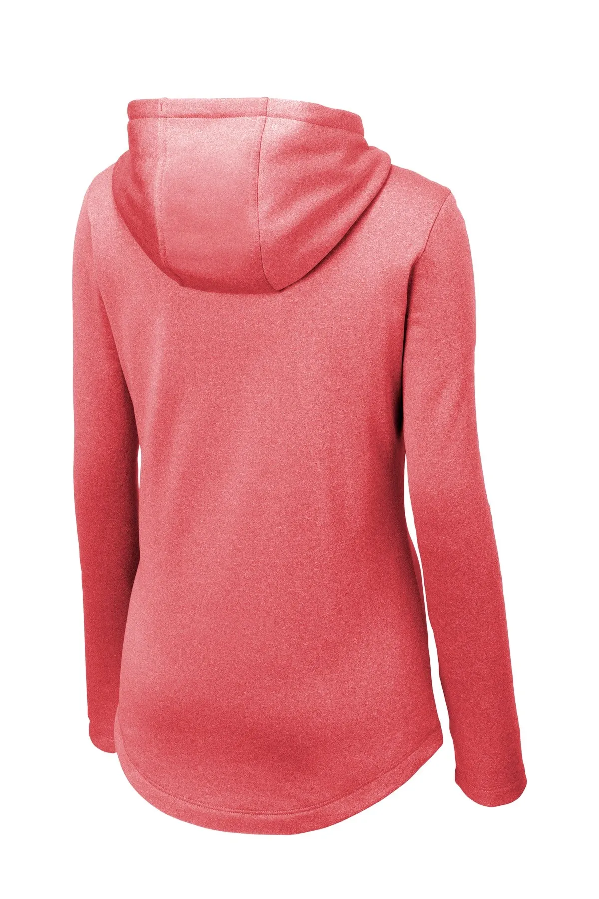 Sport-Tek  Women's PosiCharge  Sport-Wick  Heather Fleece Hooded Pullover. LST264 Deep Red Heather