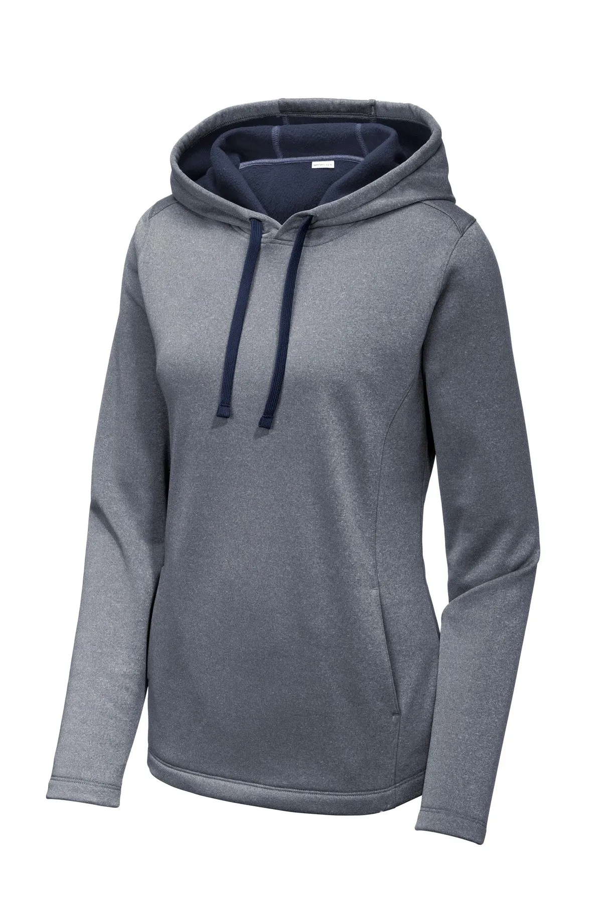 Sport-Tek  Women's PosiCharge  Sport-Wick  Heather Fleece Hooded Pullover. LST264 True Navy Heather
