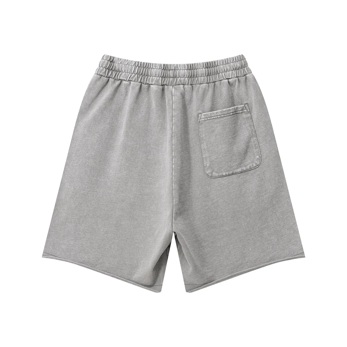 Stone-Wash Raw-Hem Shorts