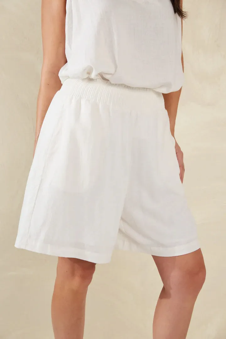 Summer Essentials Linen Shorts - White