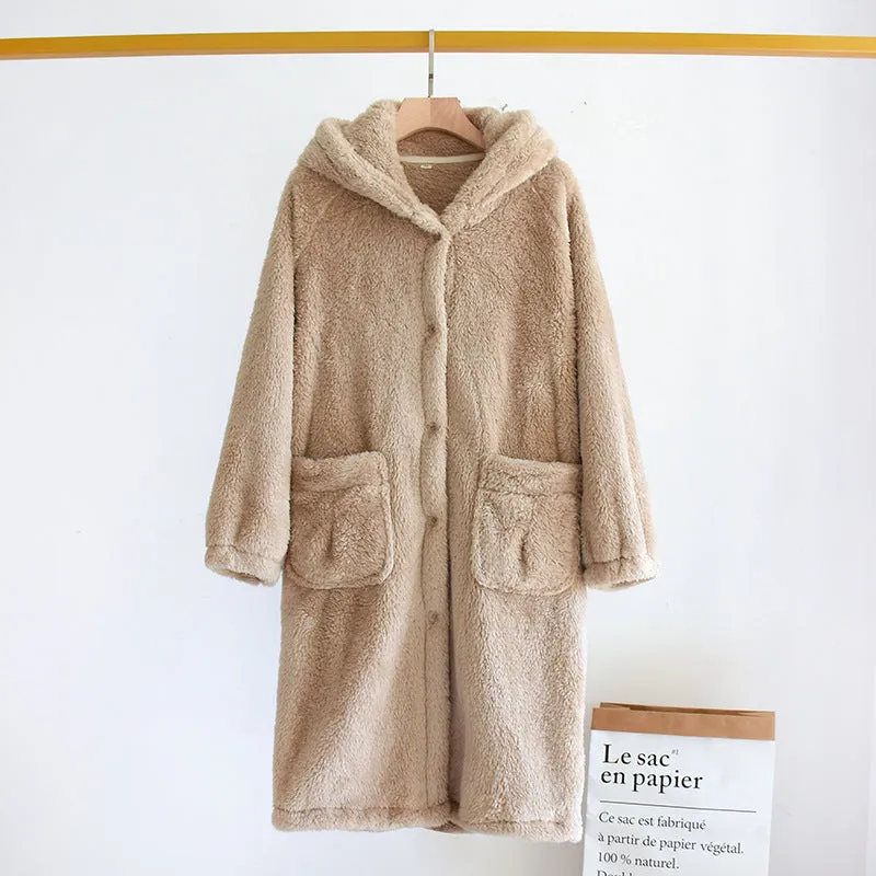 Super Cozy Long Wool Homewear Robe