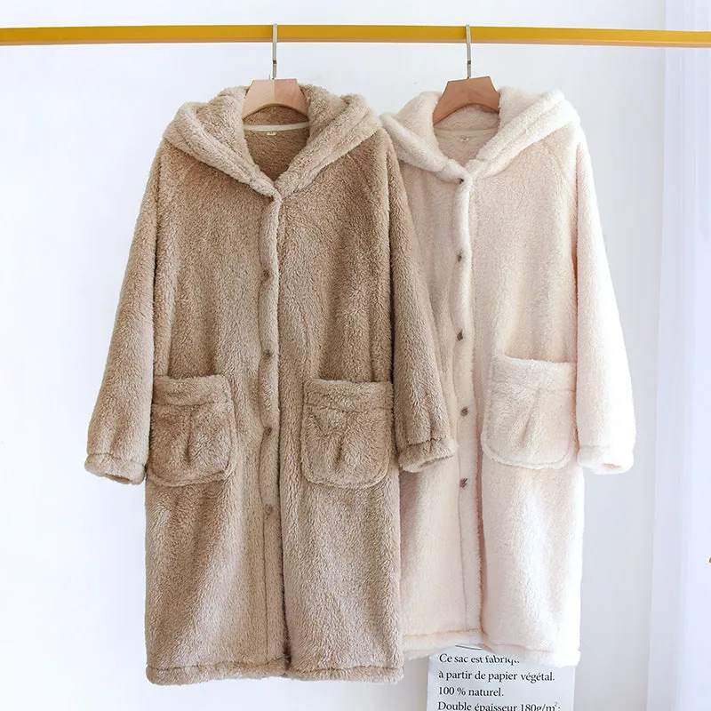 Super Cozy Long Wool Homewear Robe