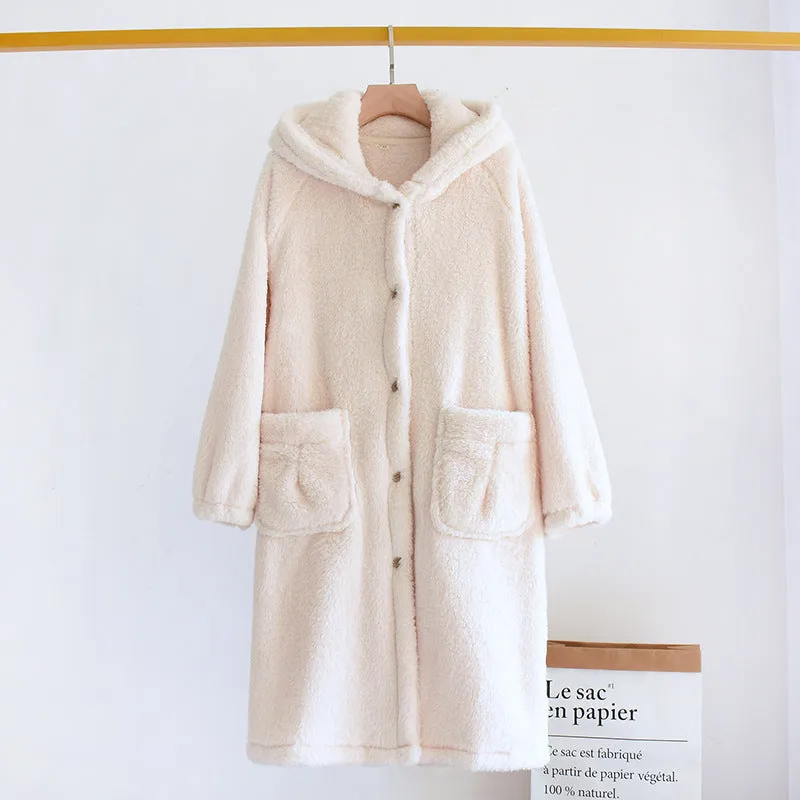 Super Cozy Long Wool Homewear Robe