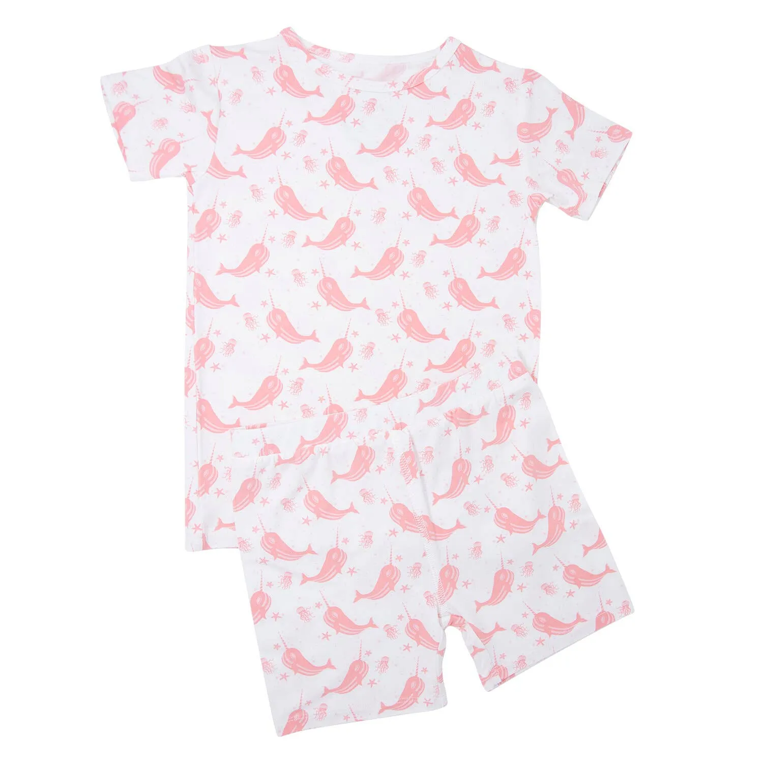 Sweet Bamboo - Summer PJ - Narwhal Pink: Narwhal Pink / 9 Years