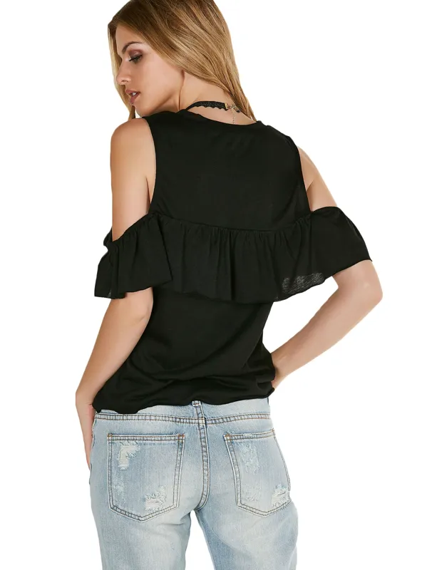 T-SHIRT CASUAL SOLID O-NECK T-SHIRT BUTTERFLY