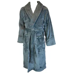 Terrytown Tahoe Microfleece Shawl Collar Robe Grey