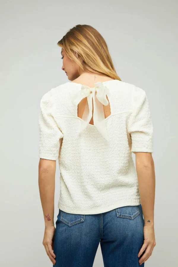 TEXTURED SHORT SLEEVE LOOSE TOP