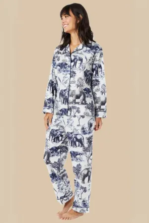 The Cat's Pajamas Safari Toile luxe Pima Cotton Pajama Set