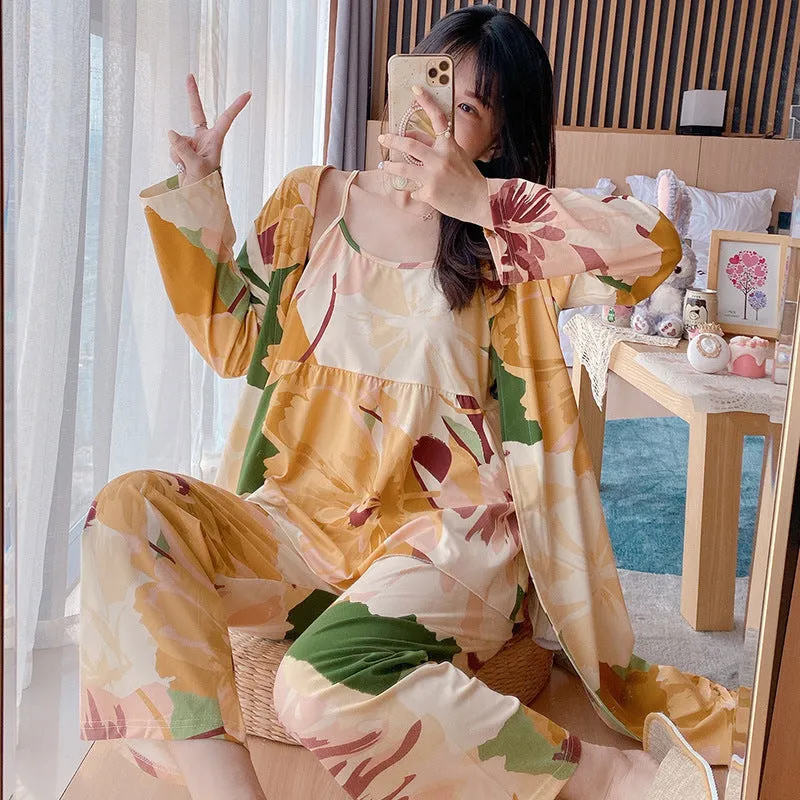 Three-piece Homewear Pajamas For Women