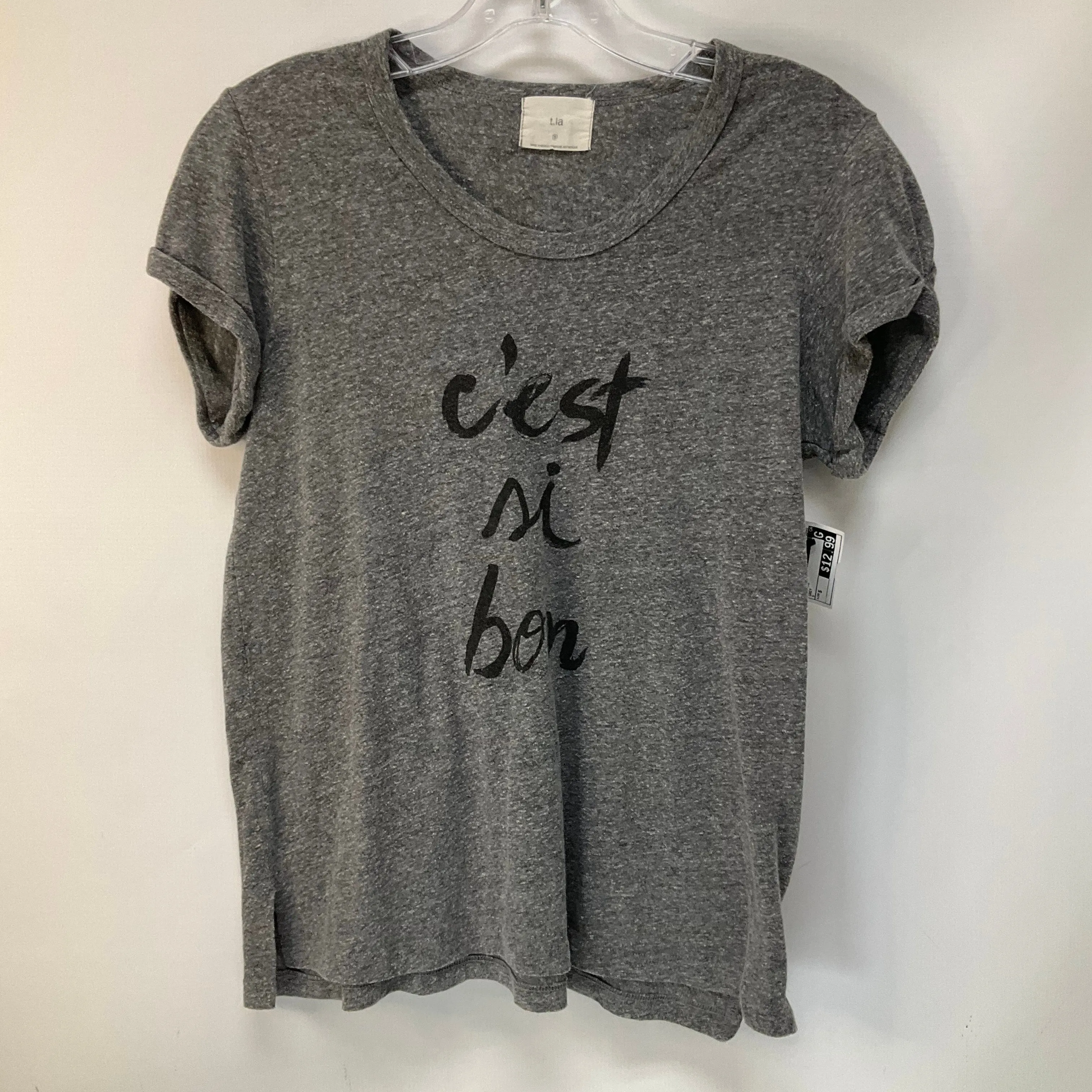Top Short Sleeve By T.la In Grey, Size: S