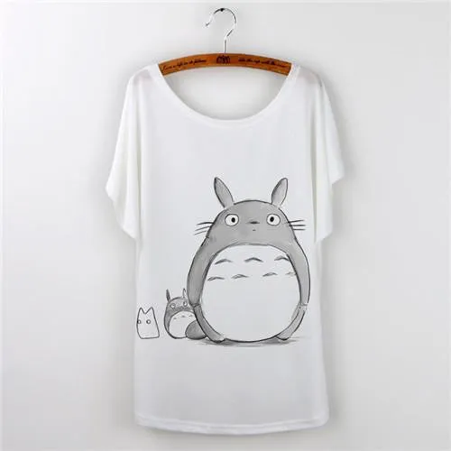 Totoro tshirt Casual T-shirt Women Tops Graphic Tee Shirt Animal Panda Print Short Sleeve O-neck tees